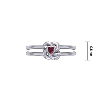 Celtic Knotwork Ring With Heart Gemstone TRI2308 - Jewelry